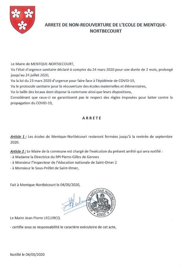 Note info report ouverture mentque nortbecourt