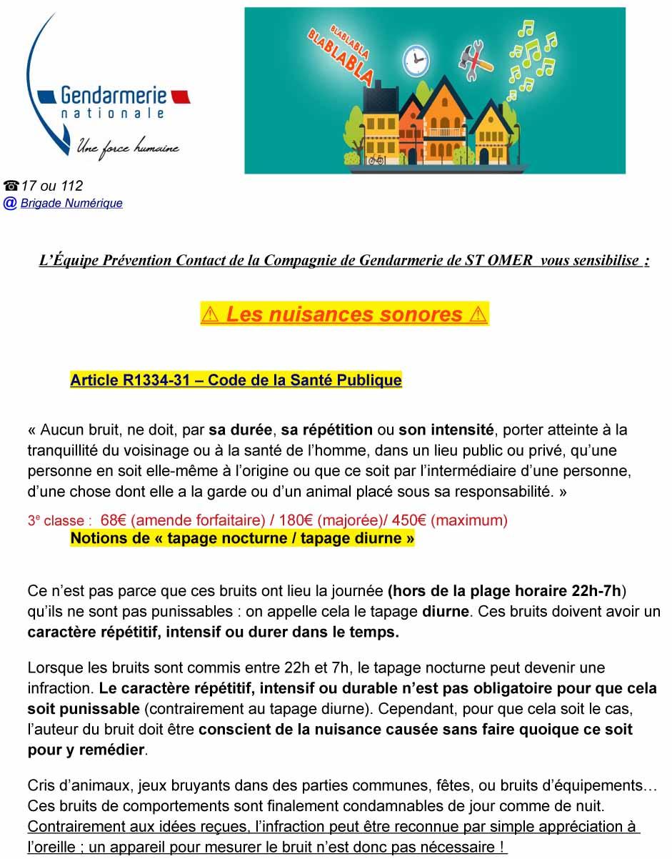Sensibilisation nuisances sonores 1