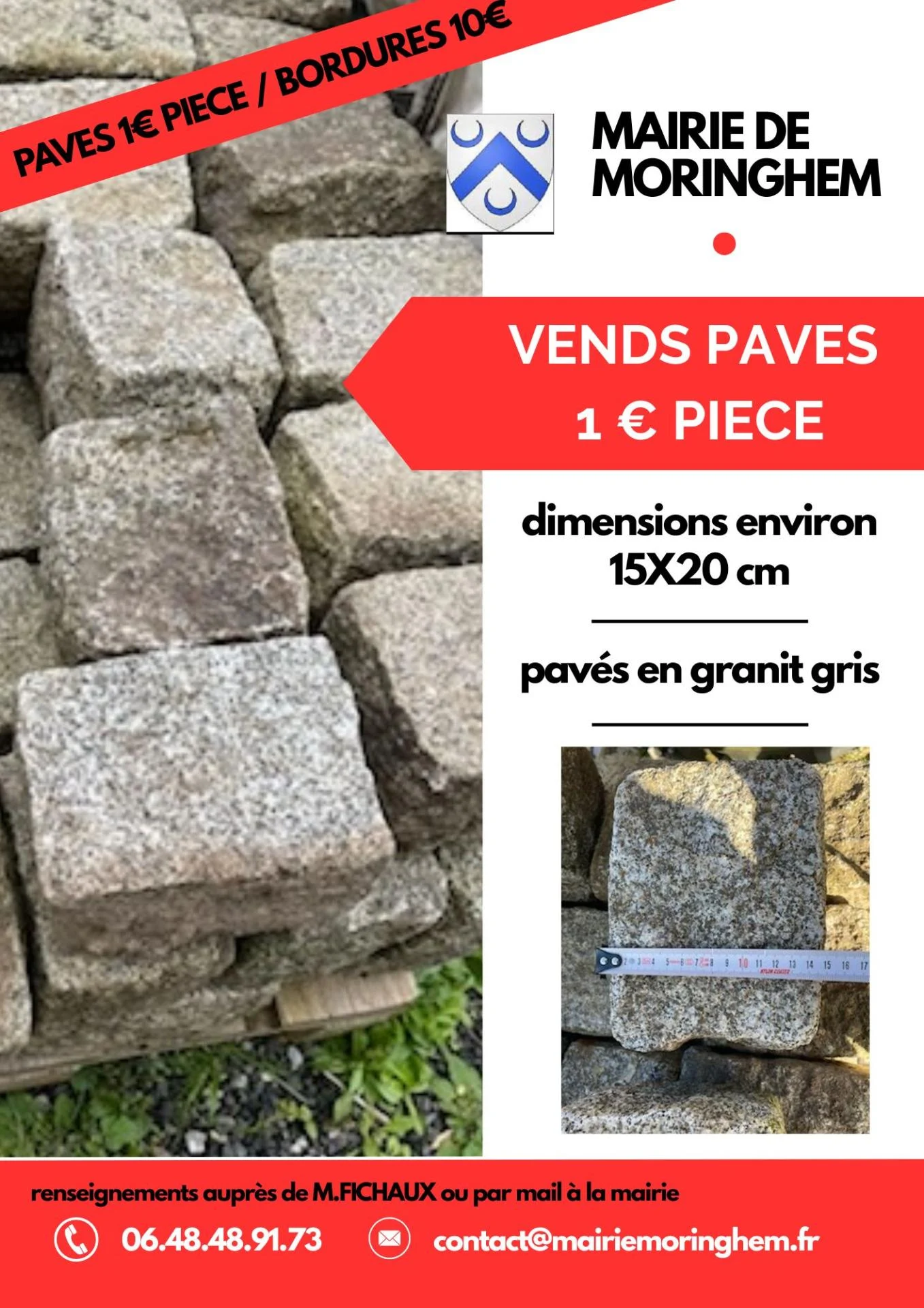Vente paves mairie de moringhem